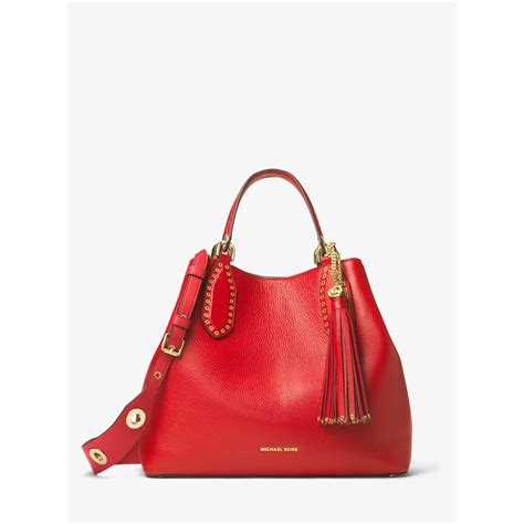 michael kors brooklyn large red|Michael Kors Brooklyn shoulder bag.